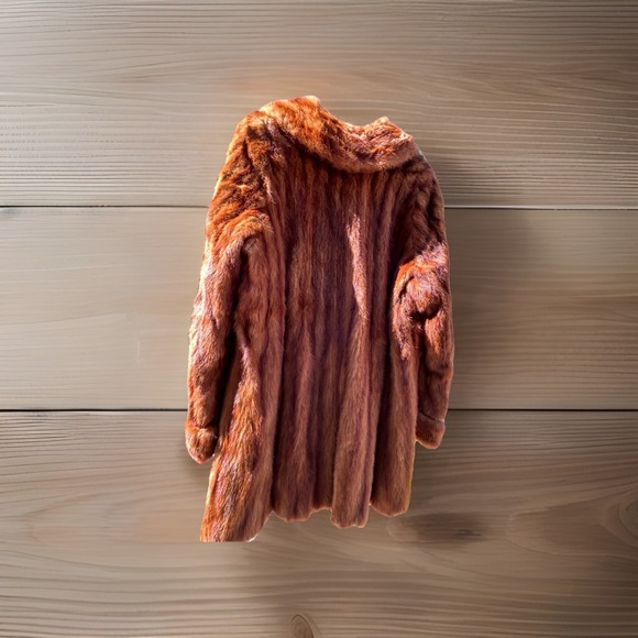 Vintage 1950s Mink Fur Coat Chestnut Lined Unbranded Mob Wife aesthetic FLAWS - Picture 6 of 12